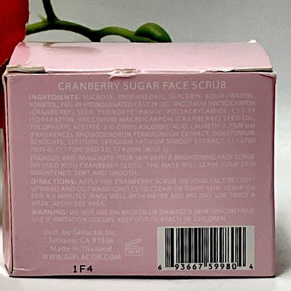 GIRLACTIK CRANBERRY SUGAR FACE SCRUB 2.82 OZ - Picture 3 of 3